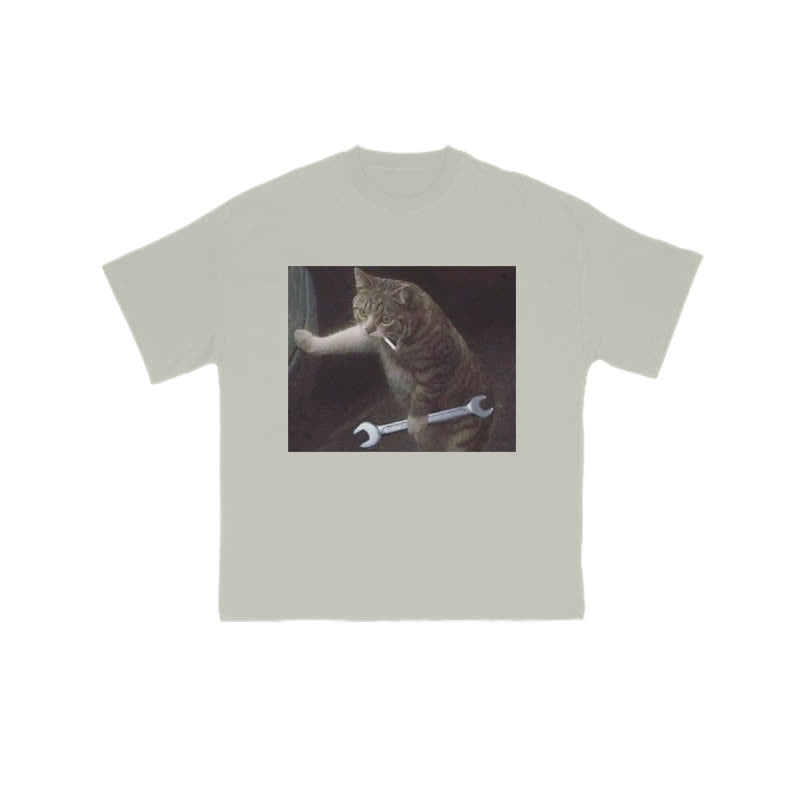 Unisex 100% Overlord Cat Print T-shirt