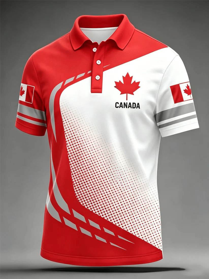 Men's Canada Printed Polo Shirt