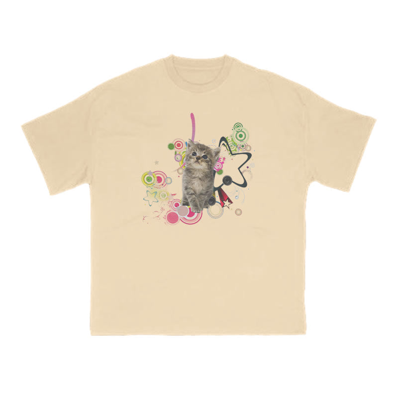 Cats On Musical Notes Meme Print T-shirt