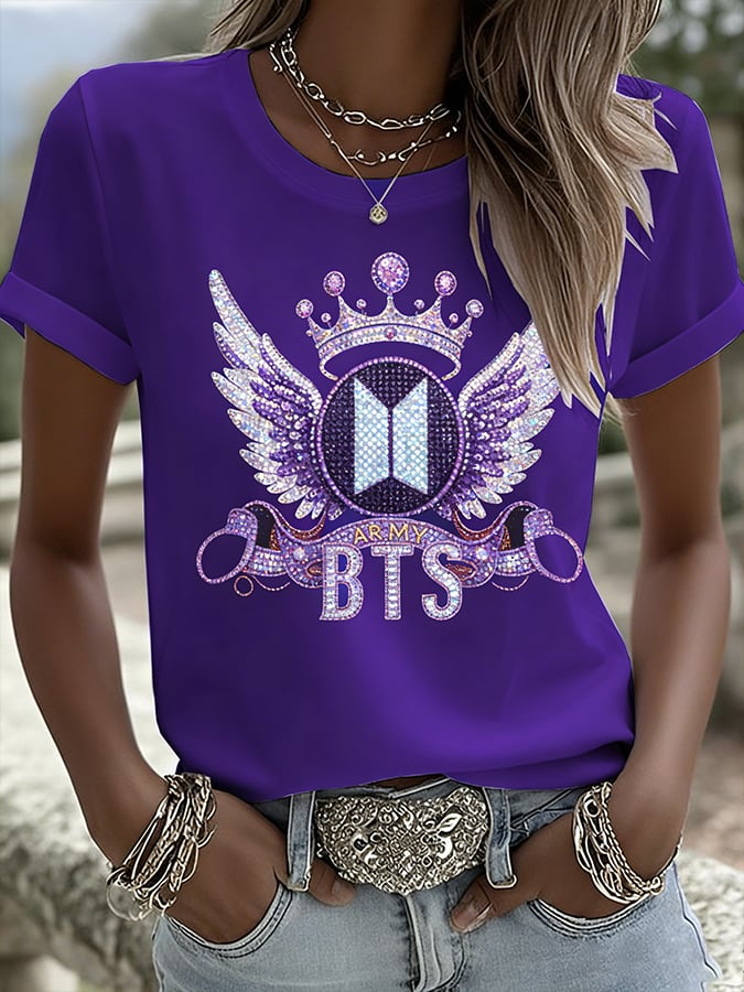 Women's K-pop  Print Casual T-Shirt