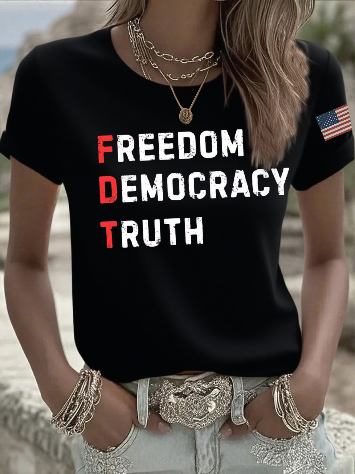 Women's casual FDT loose T-shirt