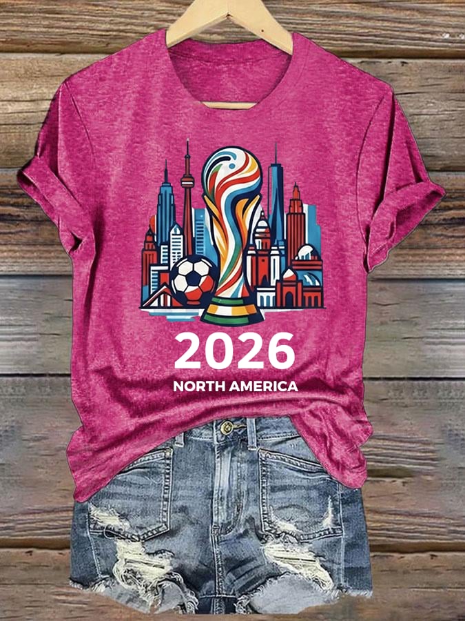 Women's  North America WC 2026 Soccer printed T-shirt