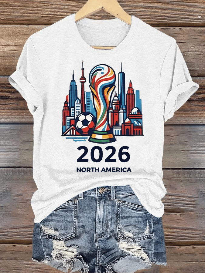 Women's  North America WC 2026 Soccer printed T-shirt