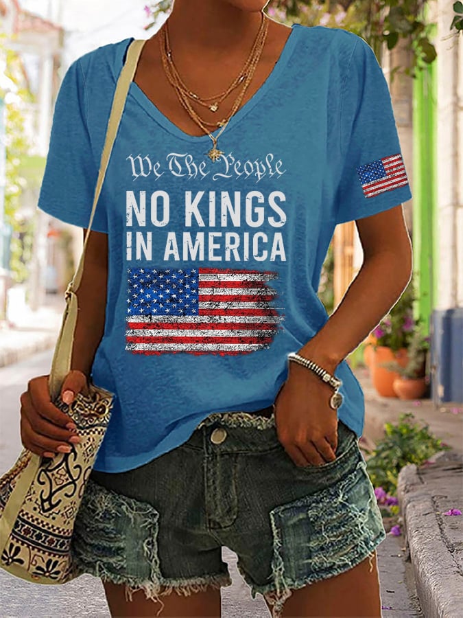 Women's No King in America Printed Casual T-shirt