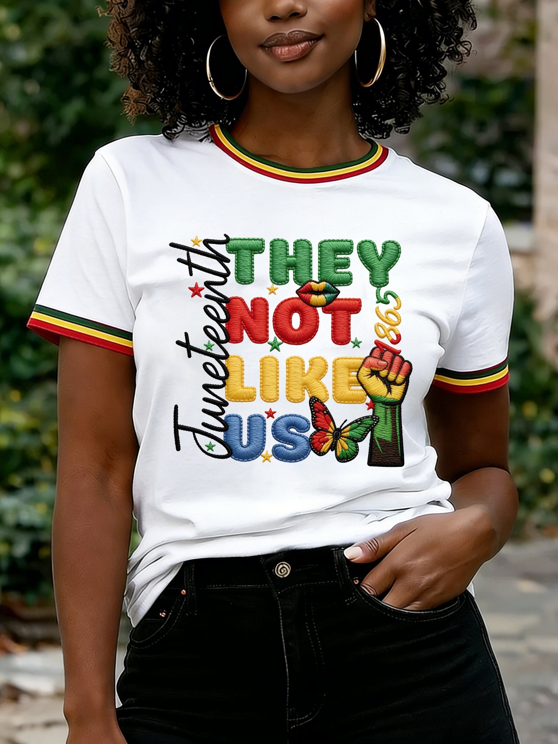 Women's Juneteenth They Not Like Us Print Casual T-shirt