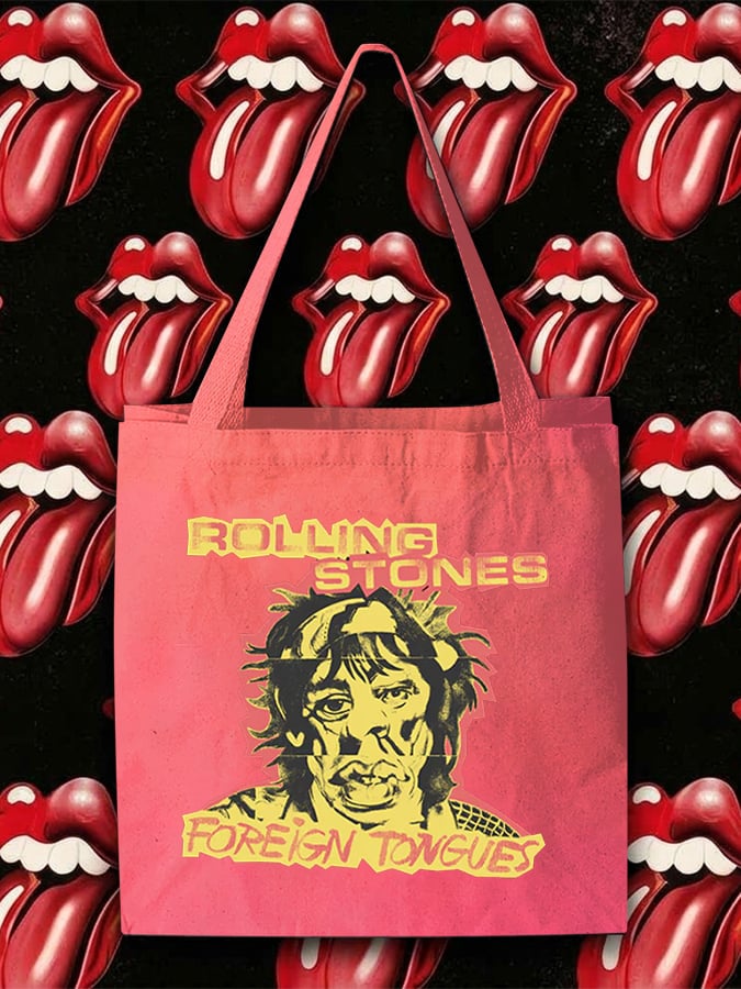 Retro Foreign Tongues Print Bag