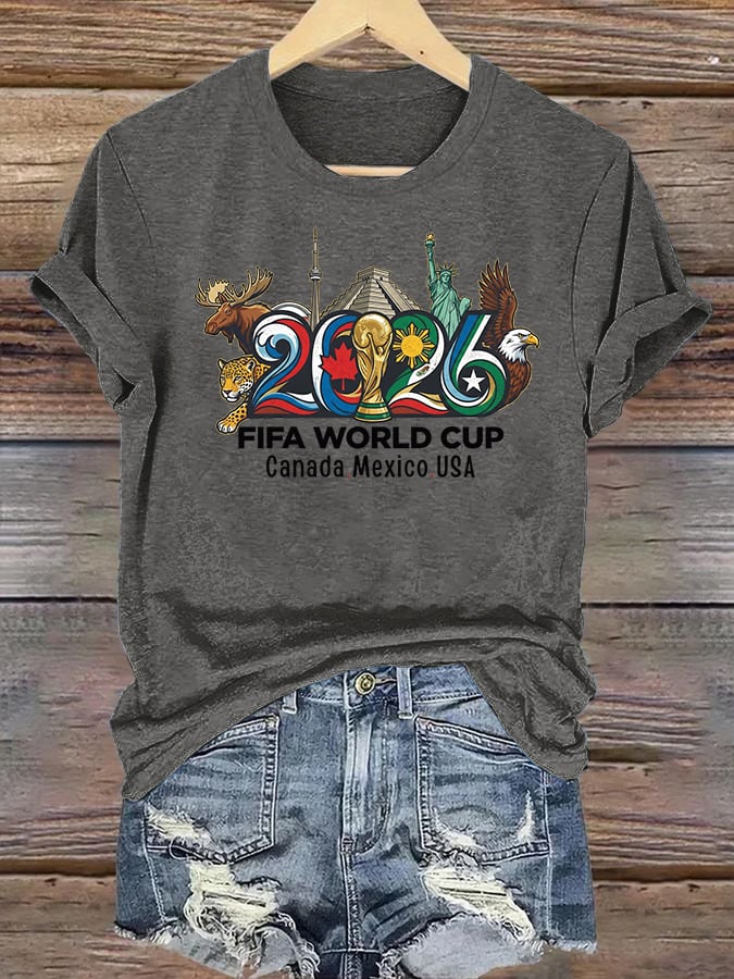Women's  2026 Canada Mexico Usa Football T-shirt