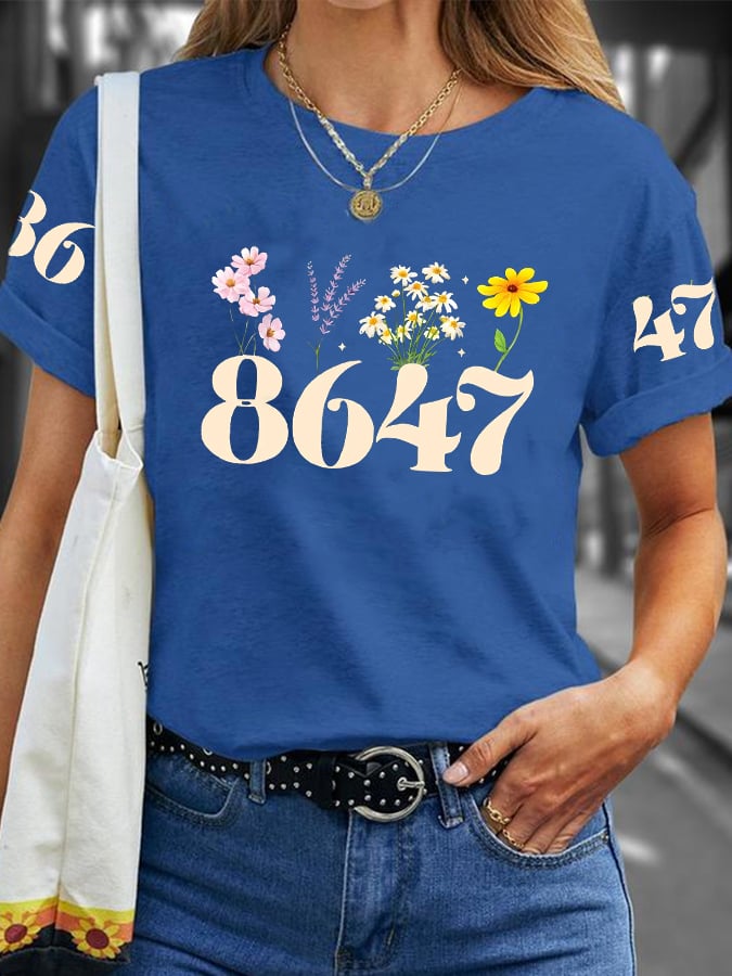 Women's Floral 8647 Printed Casual T-Shirt