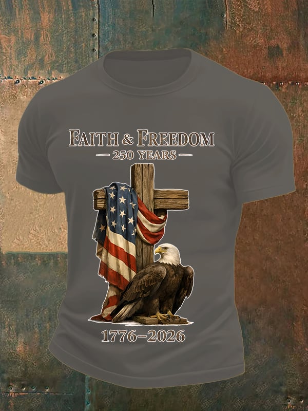 Men's  Faith and Freedom 250 Years Print T-Shirt
