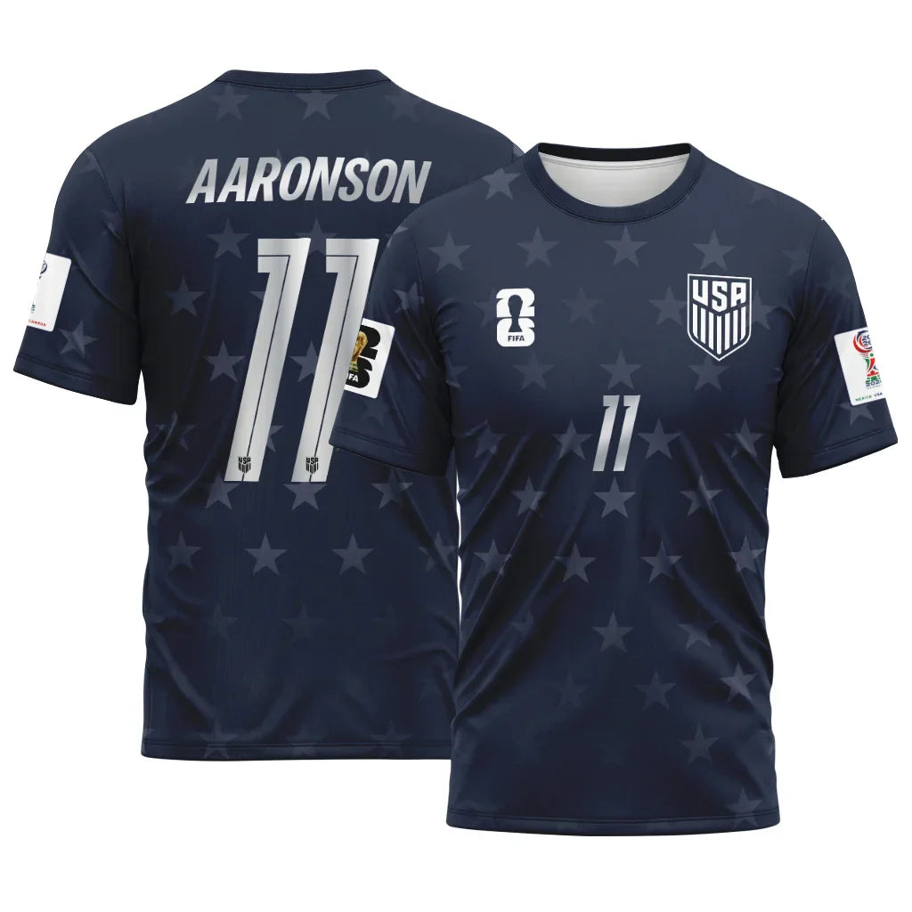 Brenden Aaronson 11 AOP T-Shirt 2026 World Cup USA Away