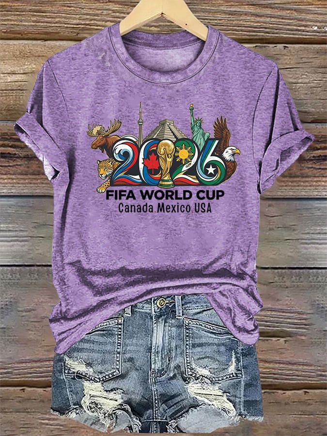 Women's  2026 Canada Mexico Usa Football T-shirt