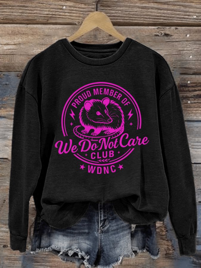 Women's  Retro Funny Proud Member Of  Club We Do Not Care Menopause Perimenopause Print  Sweatshirt