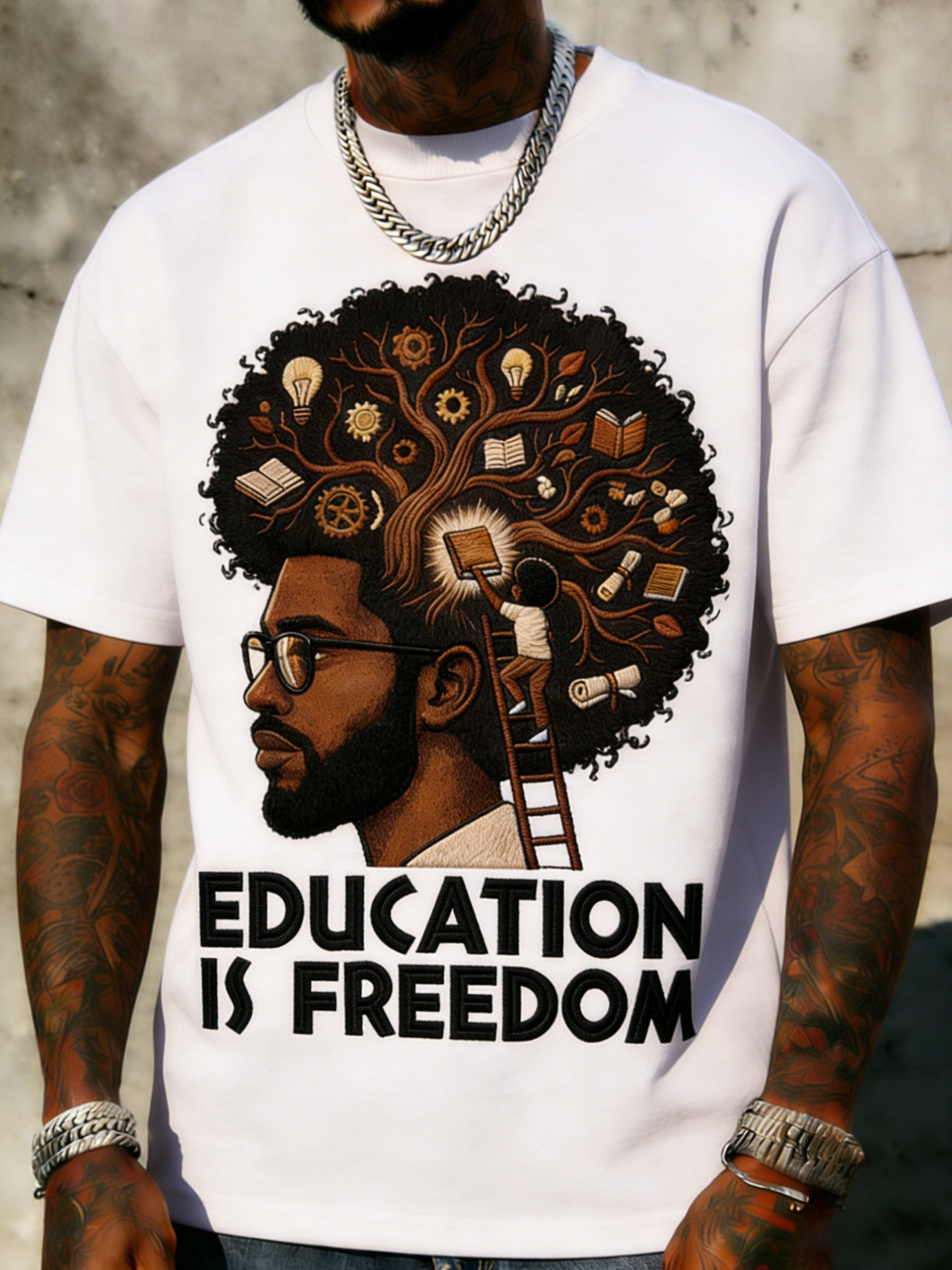 African American men's culturally confident crewneck top