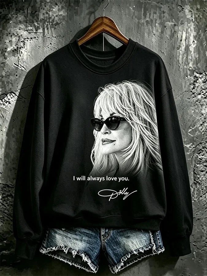 Women's Casual Printed Long-Sleeve Sweatshirt