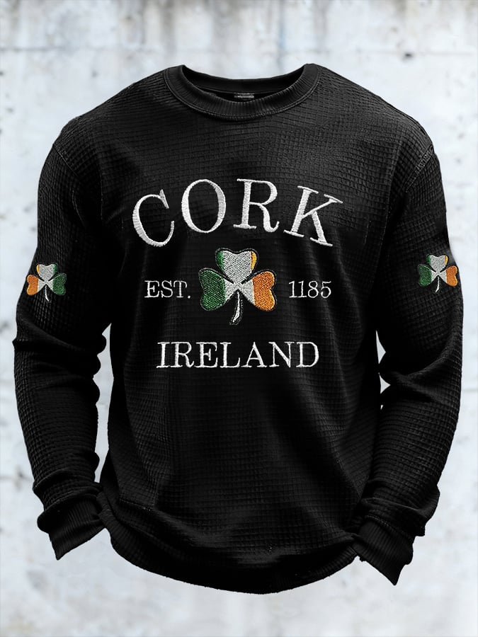 Men's Casual Printed Waffle Top