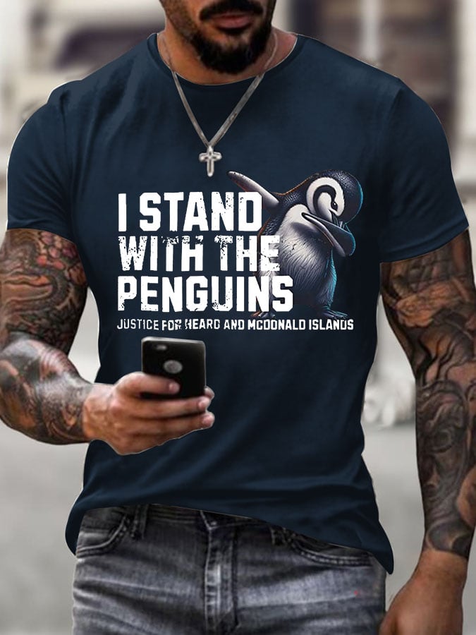 Men's I Stand With The Penguins Printing T Shirt