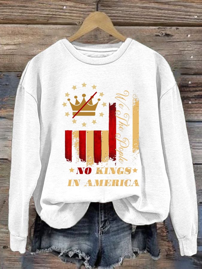 Women's No Kings In America Printed Sweatshirt