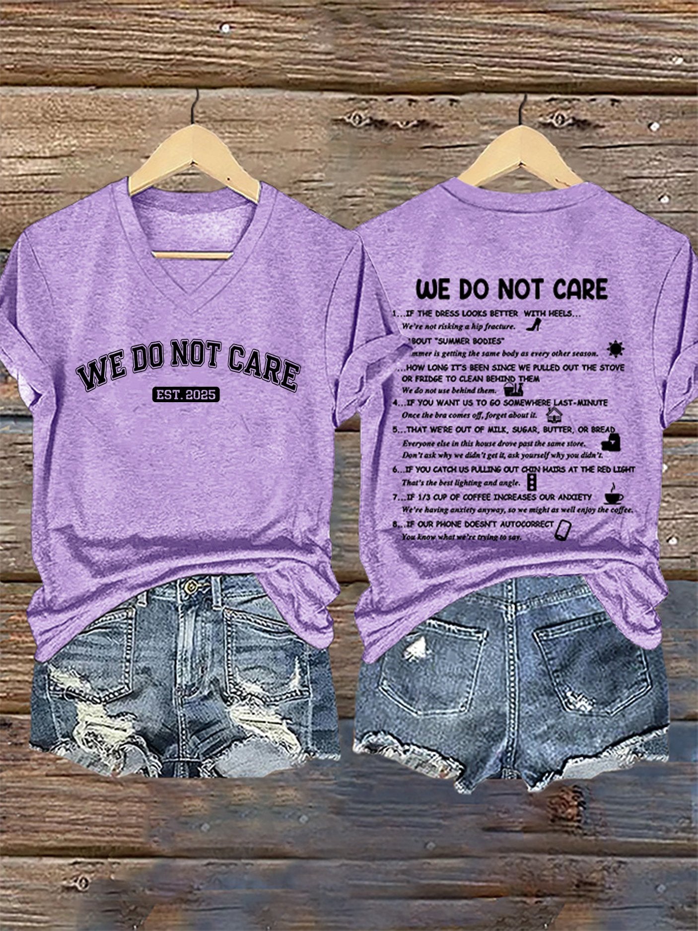 V-Neck Retro Funny WDNC Club Menopause Perimenopause Print T-Shirt