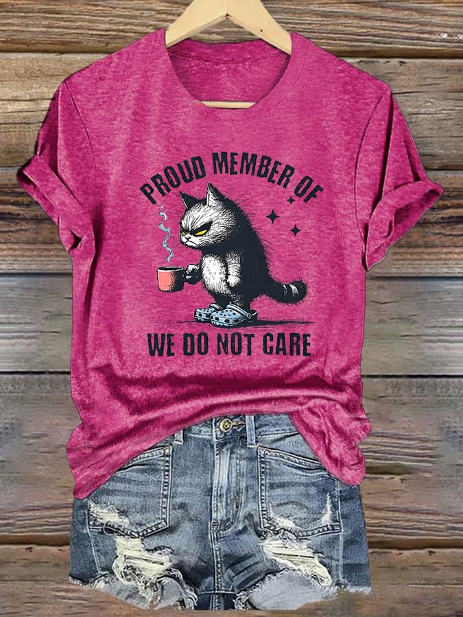 Women's Retro Funny Proud Member Of Club We Do Not Care Menopause Perimenopause Print  T-Shirt