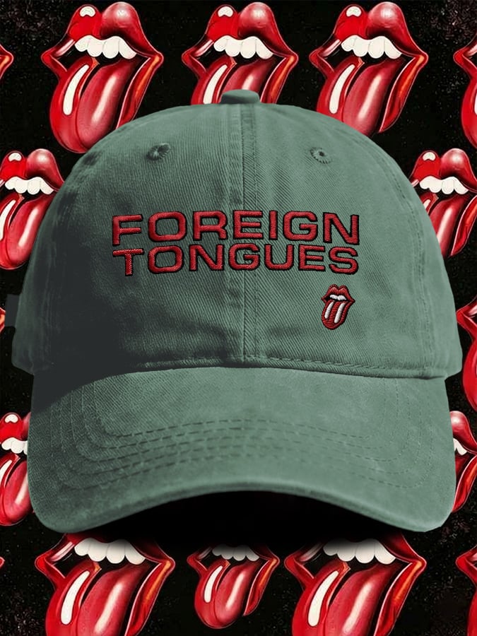 Retro Foreign Tongues Print Baseball Cap