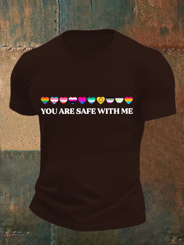 Men's YOU ARE SAFE WITH ME Print T-Shirt