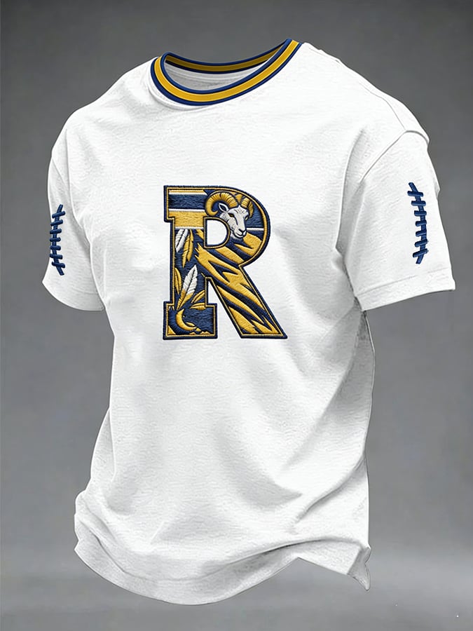 Men's Football Printed Casual T-shirt