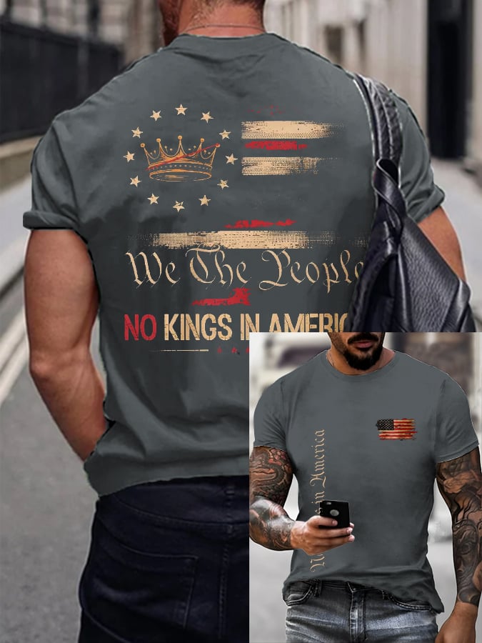 Men's “We The People No Kings In America” Printed T-shirt