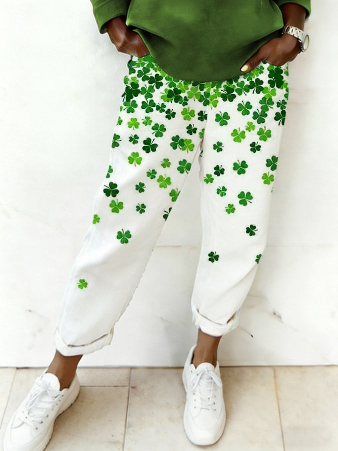 Women's St. Patrick's Day Print Casual Pants