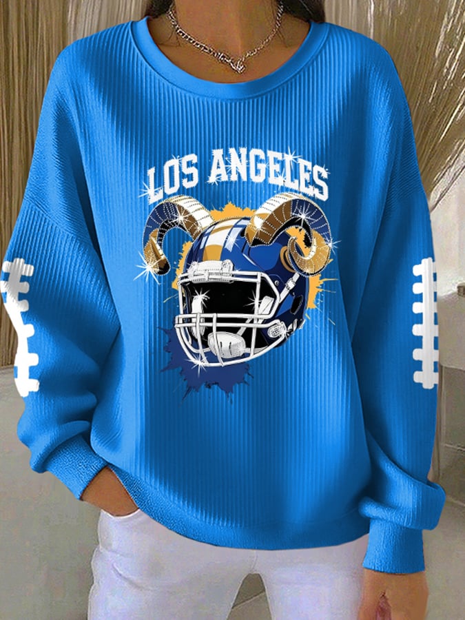 Women's Rugby Print Casual Long Sleeve Top