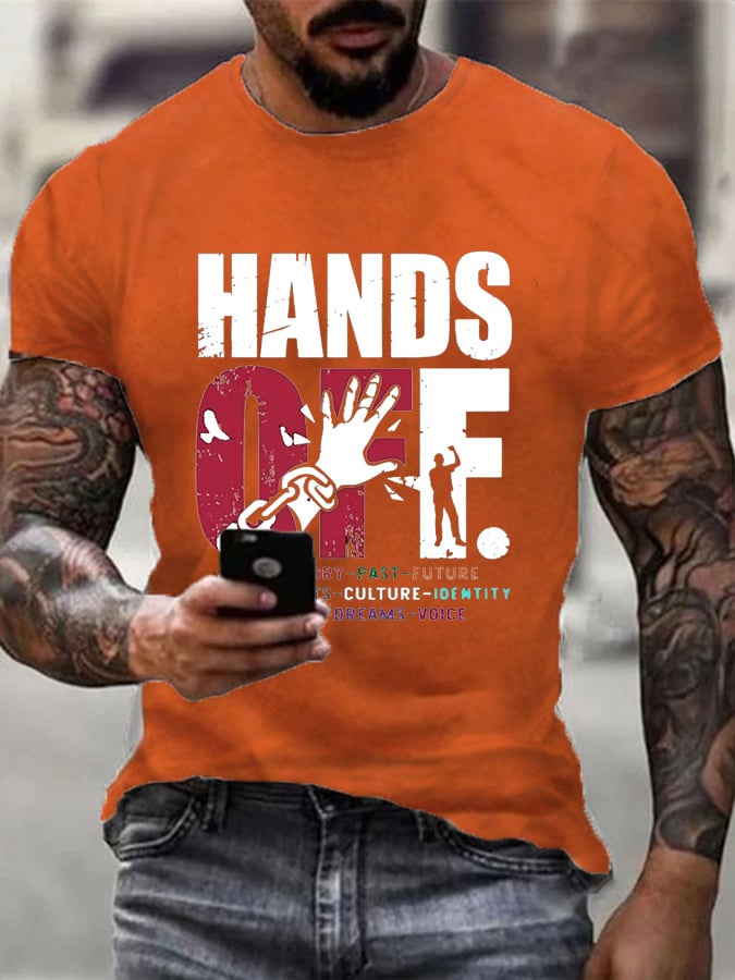 Men's Hands Off Protest Print T-Shirt