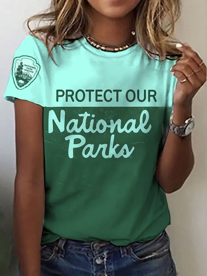 Women's Fashion Casual National Park Protection T-Shirt