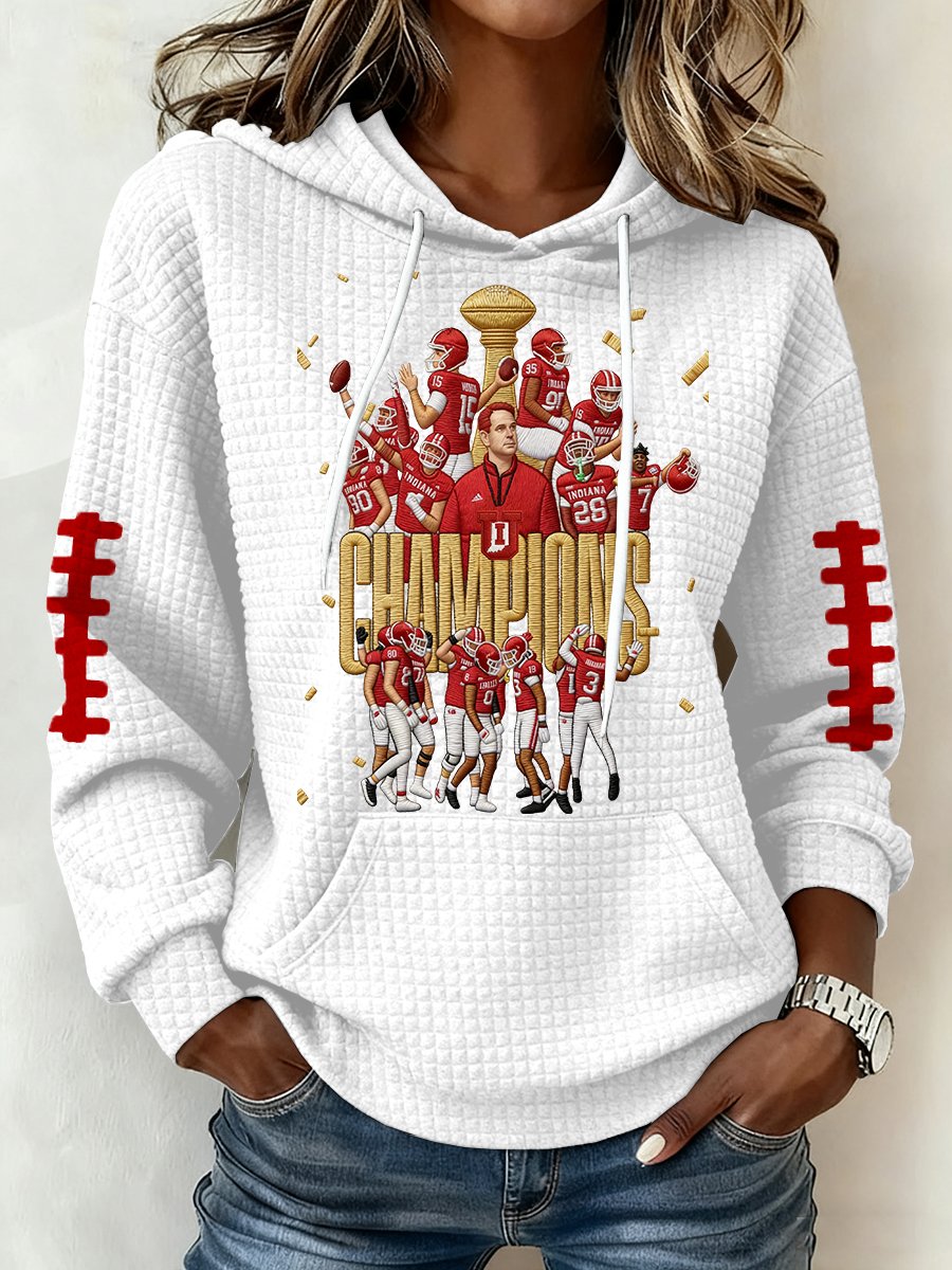 Women's Football Print Hoodie Sweatshirt