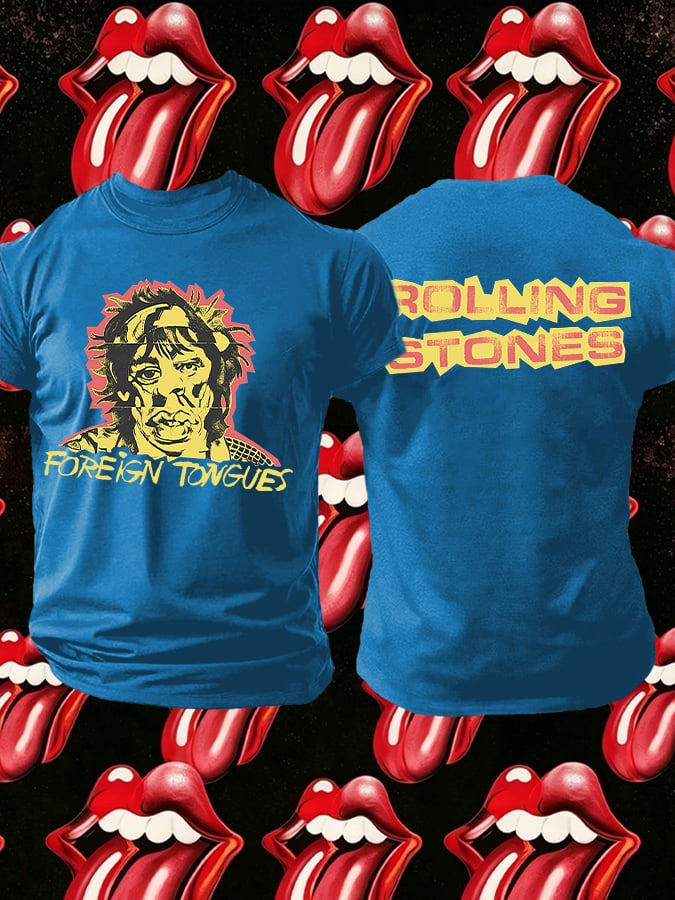 Men's Retro Foreign Tongues Print T-Shirt