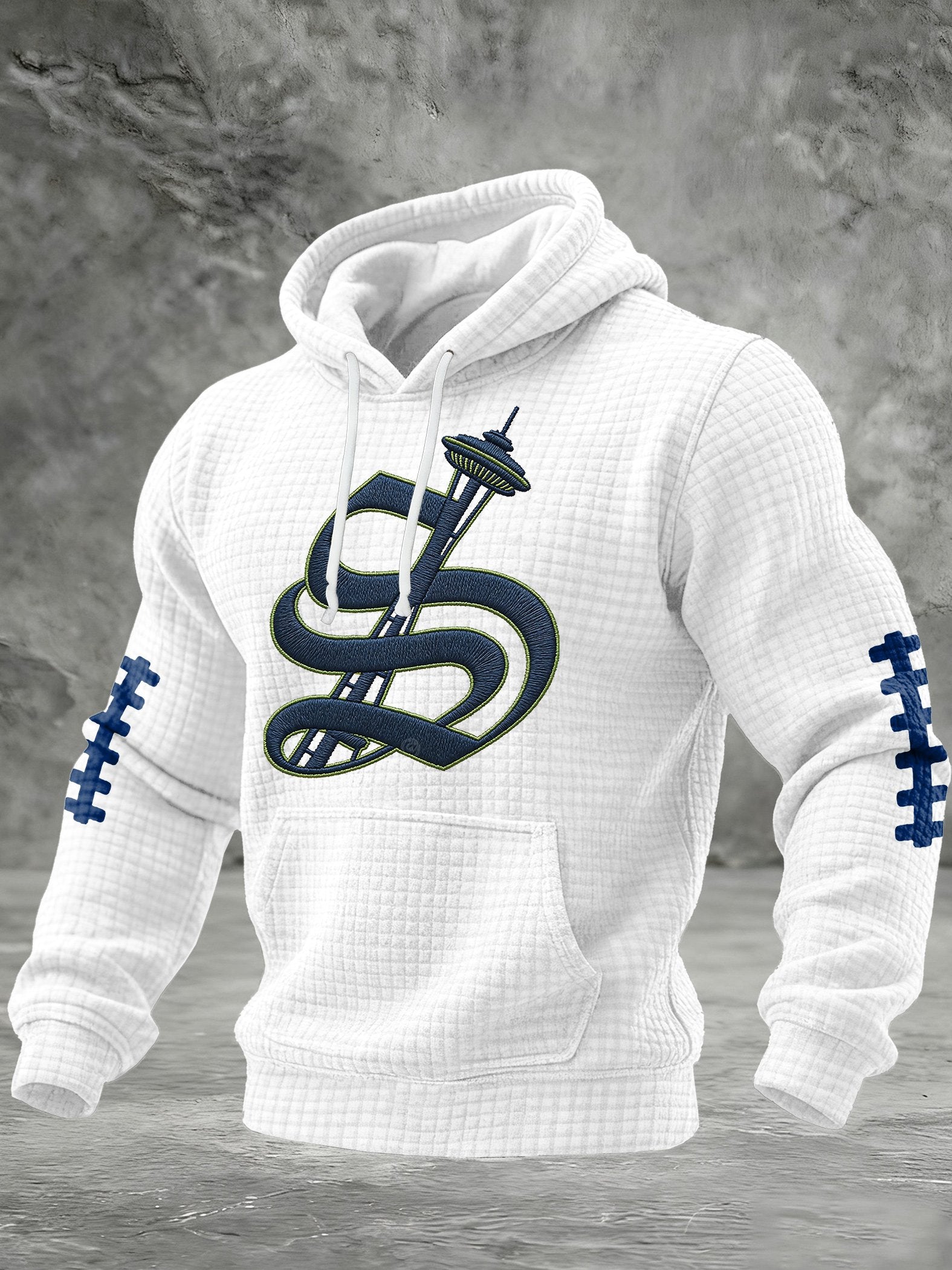 Men's Rugby Print Hooded Sweatshirt