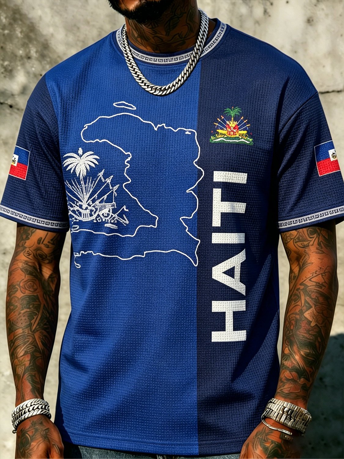 African-American Woman's Haiti Team Fan Printed Top