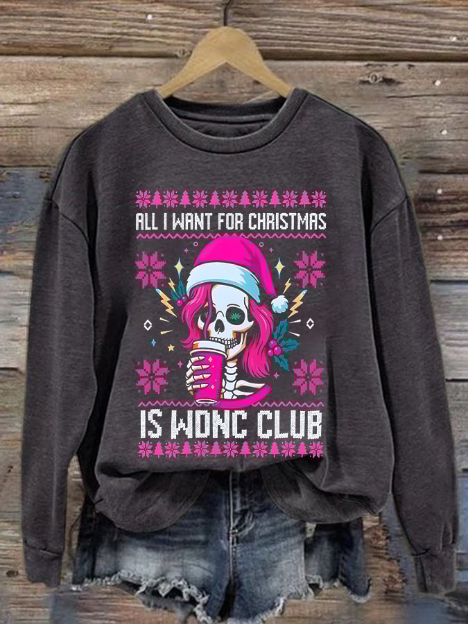 Women'S Retro Funny Christmas Proud Member Of Club Menopause Perimenopause Print Sweatshirt