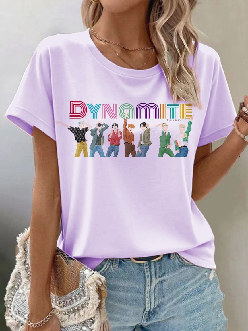 Women's K-pop Print Short-sleeved T-shirt