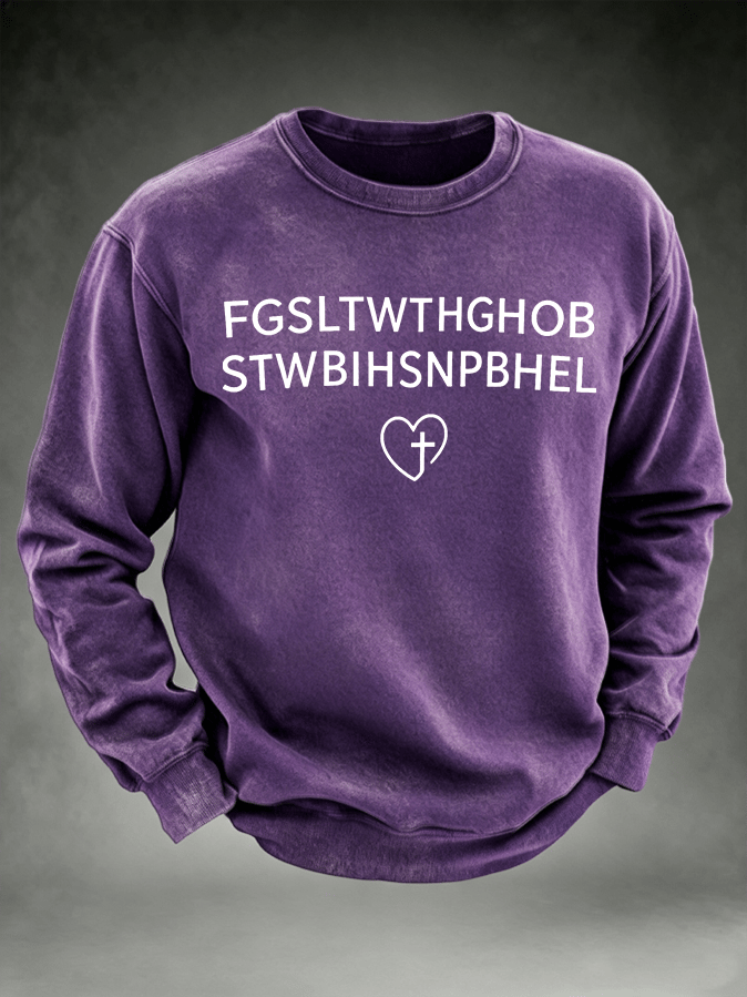 Men's FGSLTWTHGHOB STWBIHSNPBHEL Printed Crewneck Sweatshirt