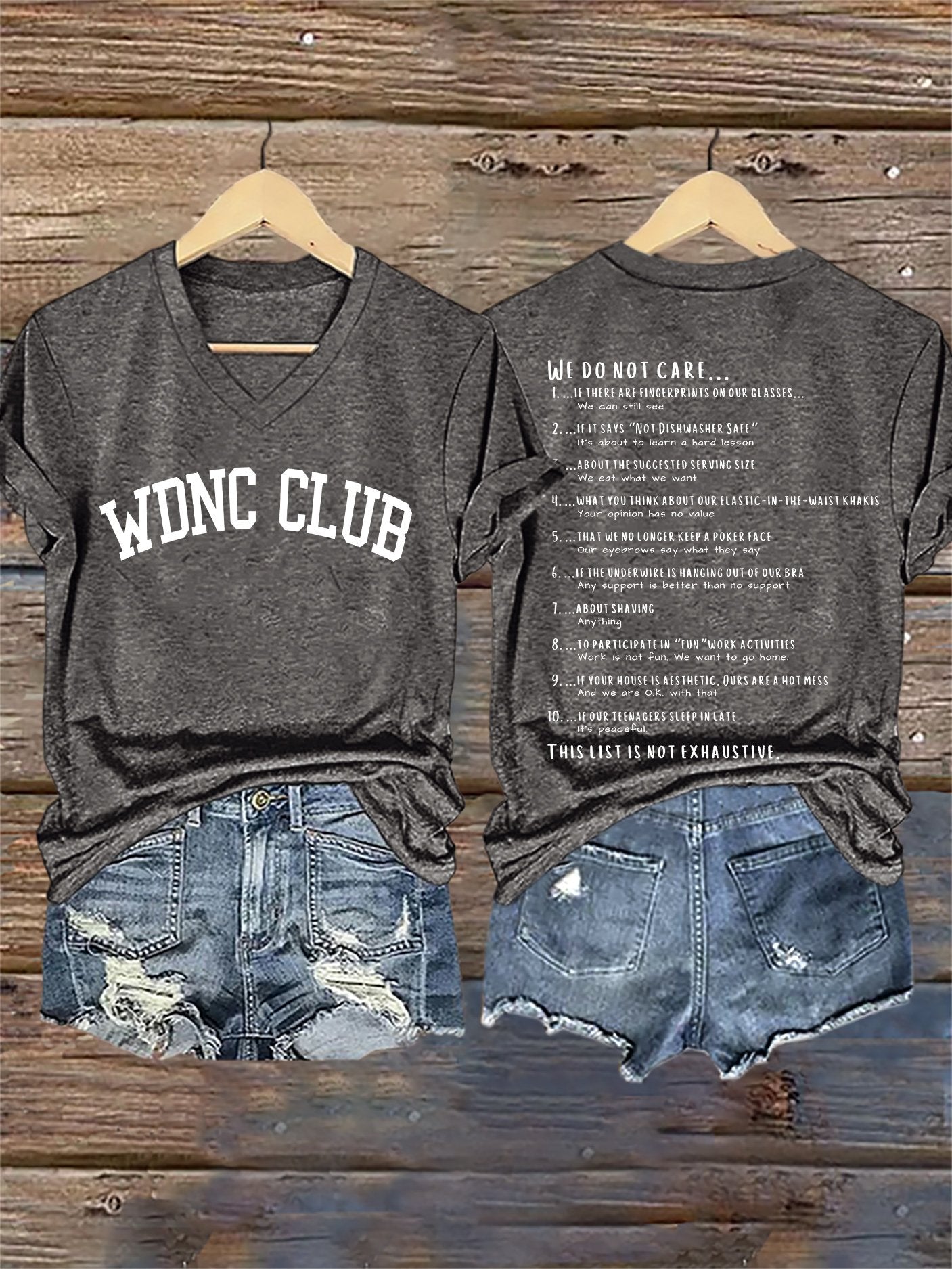 V-Neck Retro Funny WDNC Menopause Perimenopause This List Is Not Exhaustive Print T-Shirt