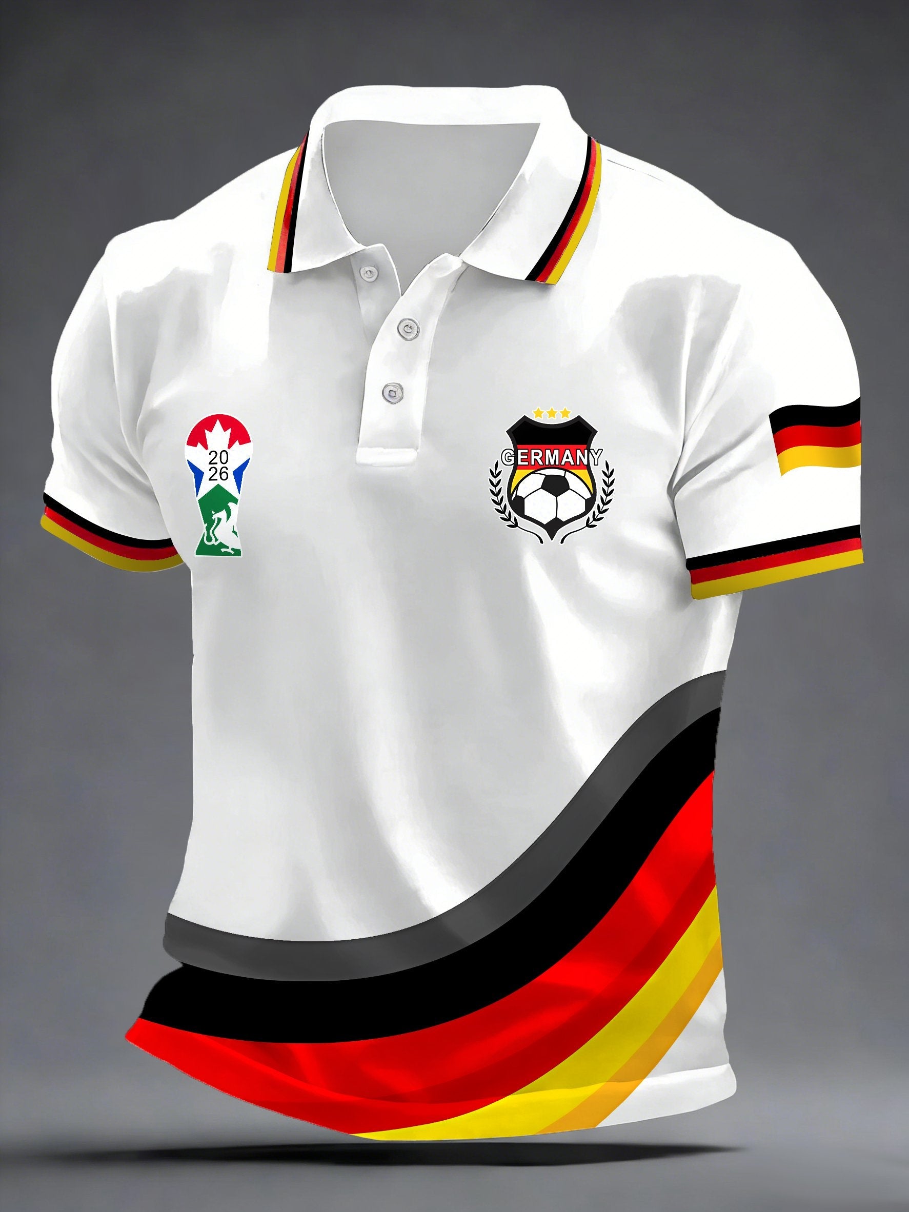 Men's German Football Fans Print Polo Shirt