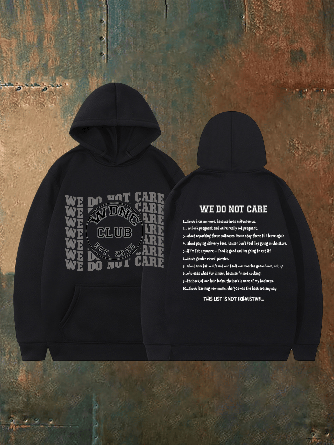 Women's  Retro Funny Proud Member Of Club We Do Not Care Menopause Perimenopause Print   Hoodie