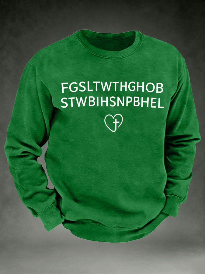 Men's FGSLTWTHGHOB STWBIHSNPBHEL Printed Crewneck Sweatshirt