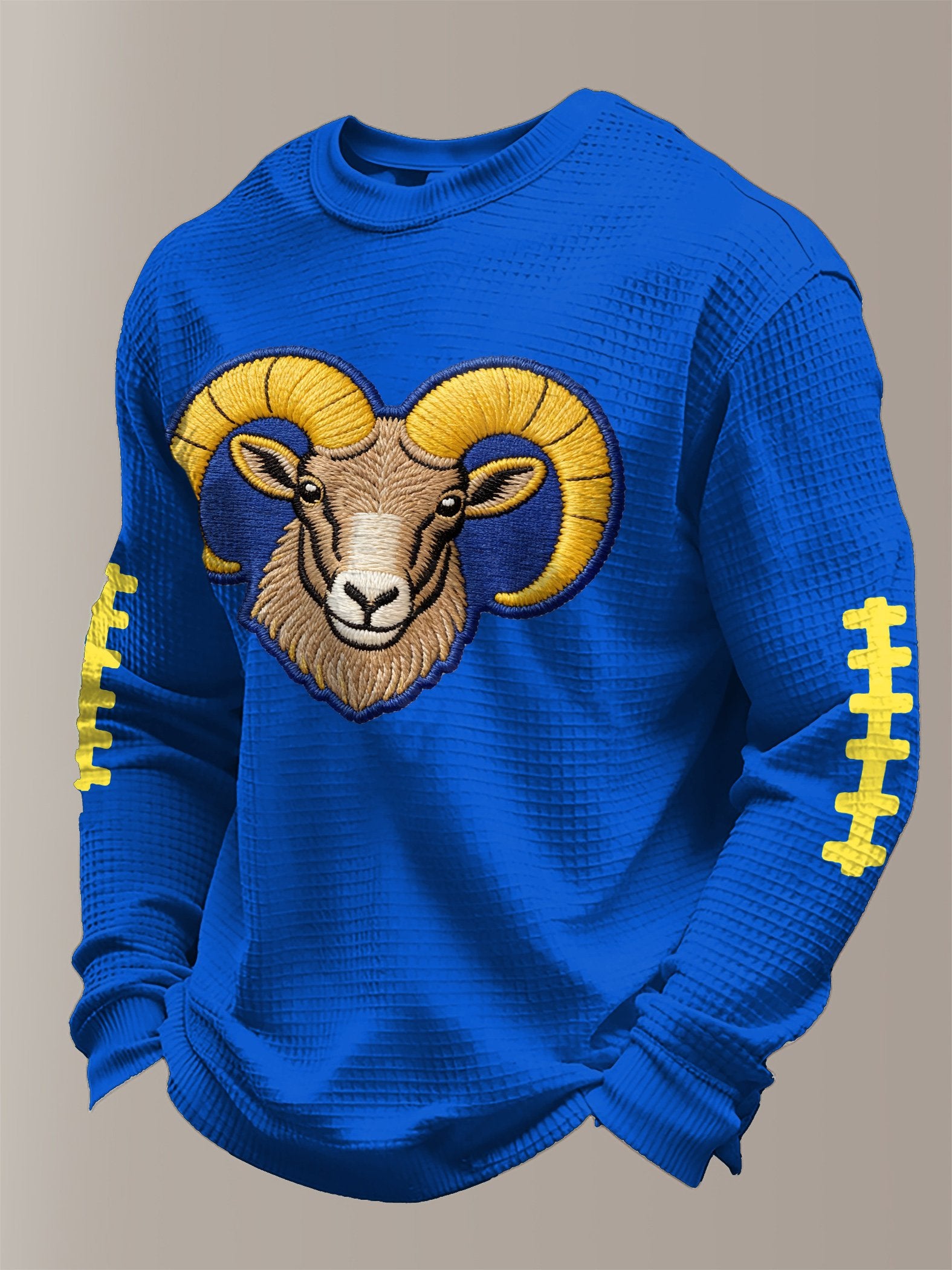 Men's Football Waffle Fabric Long-sleeved T-shirt