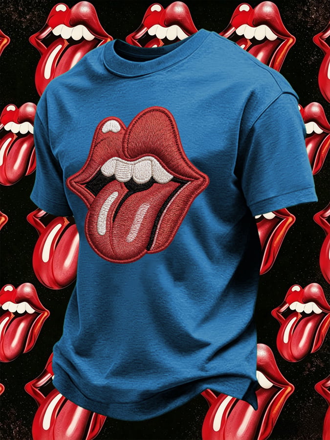 Men's Retro Foreign Tongues Print T-Shirt
