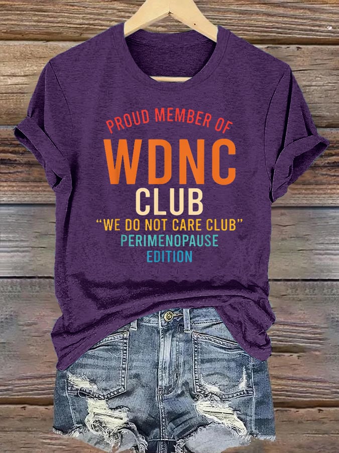 Women's  Retro Funny Proud Member Of Club Menopause Perimenopause Print T-Shirt