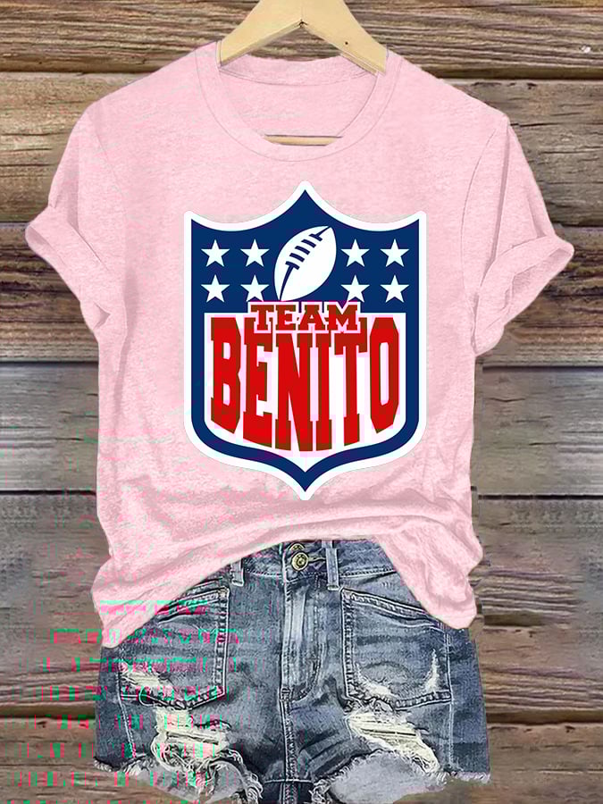 Women's  Team Benito Puerto Rico Print Casual Tee