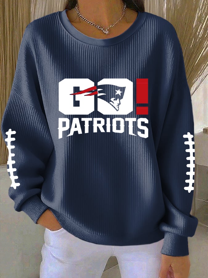 Women's Casual Rugby Textured Sweatshirt