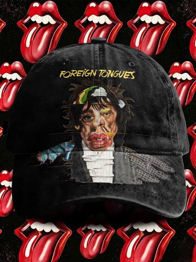 Retro Foreign Tongues Print Baseball Cap