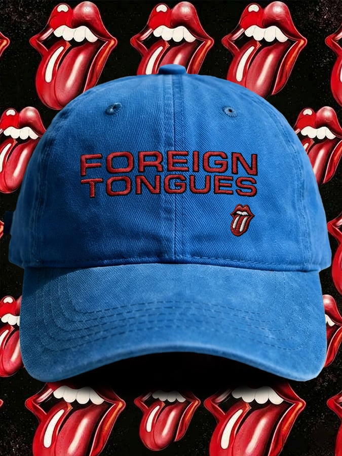Retro Foreign Tongues Print Baseball Cap
