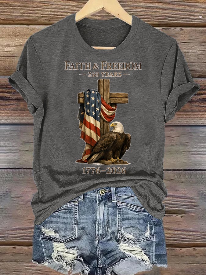 Women's  Faith and Freedom 250 Years Print T-Shirt